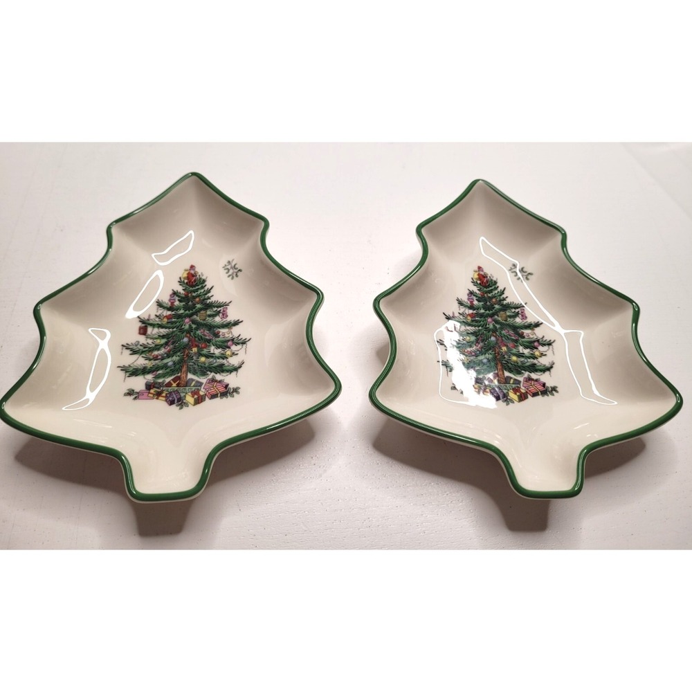 SPODE Christmas Tree Shaped Dish - Set of 2 - New! - Picture 4 of 5